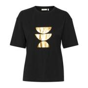 Metallic Print T-shirt Sort