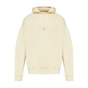 Beige Bicolor Logo Box Hoodie