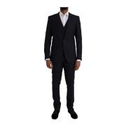 Blå Slim Fit 3-Delt Suit MARTINI