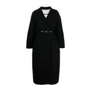 Elegant Wool Coat in Dark Blue