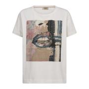 Grafisk Print T-shirt Top