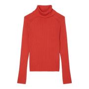 Ribstrikket turtleneck sweater slim