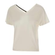 Kvinders Cupro V-hals T-shirt Hvid