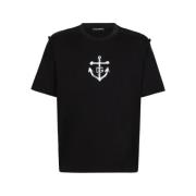 Monogram Print Bomuld T-shirt