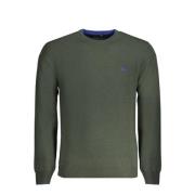 Grøn Langærmet Broderet Logo Sweater