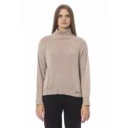 Elegant Volcano Neck Sweater Beige