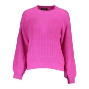 Rosa Langærmet Højhalset Sweater