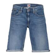 Blå Jeans Shorts med Broderi