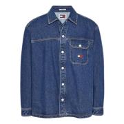 Denim Skjorte Retro Stil