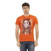 Stilfuldt Orange Kortærmet T-shirt med Frontprint