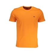 Orange Bomuld T-shirt, Broderet Logo