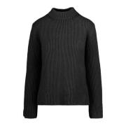 Ribbet Uldblandet Crew-neck Sweater