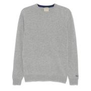 Grå Ribstrik Crewneck Sweater