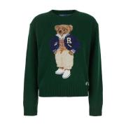 Grøn sweater med Polo Bear design