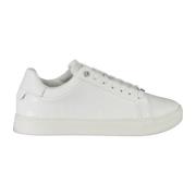 Hvid Polyester Sneaker med Logo