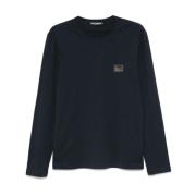 Blå Jersey Crew Neck Logo T-shirt