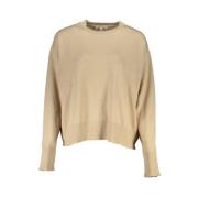 Chic Beige Sweater med Kontrastdetaljer