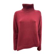 Merlot Turtleneck Sweater Asymmetrisk Design