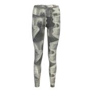 Sorte Leggings med Reflekterende Print