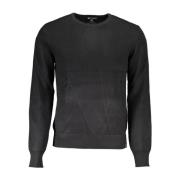 Sort Crew Neck Sweater med Logo