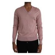 Silke V-hals sweater Pink Logo