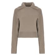 Brun Uld Cashmere Sweater Krave Lange Ærmer