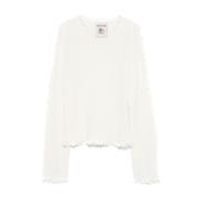 Creme Strikket Crew Neck Sweater