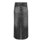 Denim Stone Slit Nederdel