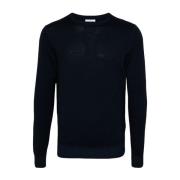 Blå Uld Crew Neck Sweater