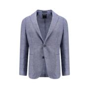 Linned Bomuld Blazer Klassisk Revers