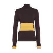 Lilla uld strik turtleneck sweater