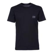 Sort Bomuld Jersey T-shirt med Logo