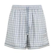 Luksuriøse Blå Silke Twill Shorts