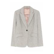 Elegant Blazer med V-hals og Lommer