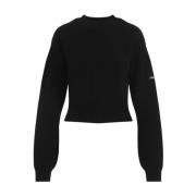 Luksuriøs Sort Uld Sweater AW24