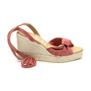 Elegant Wedge Espadrilles med Knude Detalje