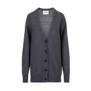 Uld blanding cardigan med logo