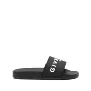 Sort Slide Flat Sandaler