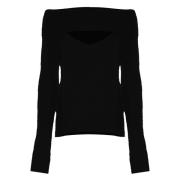 Mohair Uld Cut-Out Halsudskæring Jumper