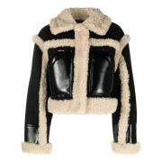 Faux Shearling Sort Jakke