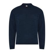 Melange Turtleneck Pullover Bluse Marine