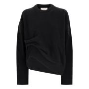 Asymmetrisk Merinoulds rullekrave sweater