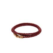 Men's Red Wrap-Around Leather Bracelet