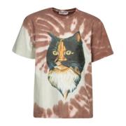 Brun Katteprint Tie-Dye T-shirt