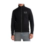 Sort Bomuld Zip Sweatshirt med Logo