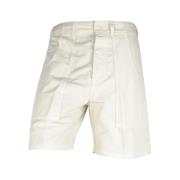 Hvide Bomuldsknap Shorts