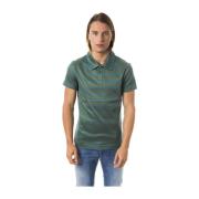 Stribet Polo Shirt med Frontbroderi