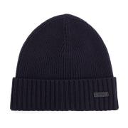 Ribbet Uld Beanie Hat Mænd