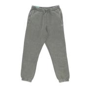 Grøn Fleece Sweatpants med Elastisk Talje