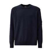 Blå Lambswool Crewneck Sweater